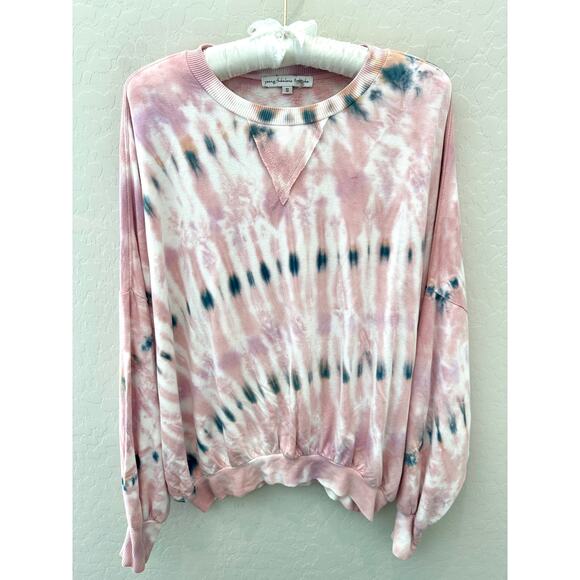 YOUNG FABULOUS & BROKE | Pink Tie-Dye Soft Pullover Sweatshirt | Size Small - Picture 1 of 7